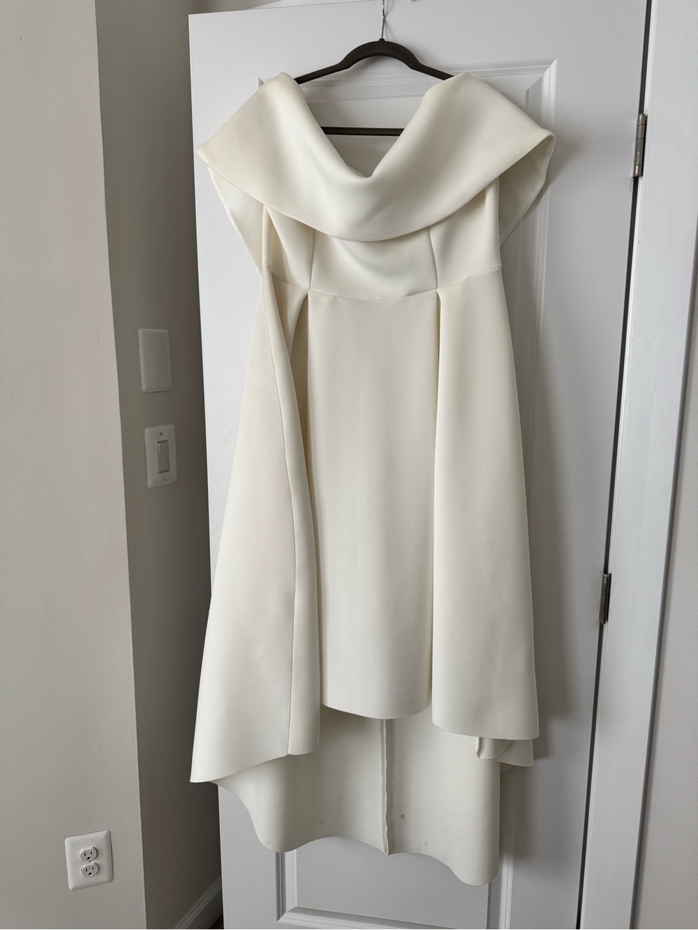 Elegant Off-White Draped Midi Dress